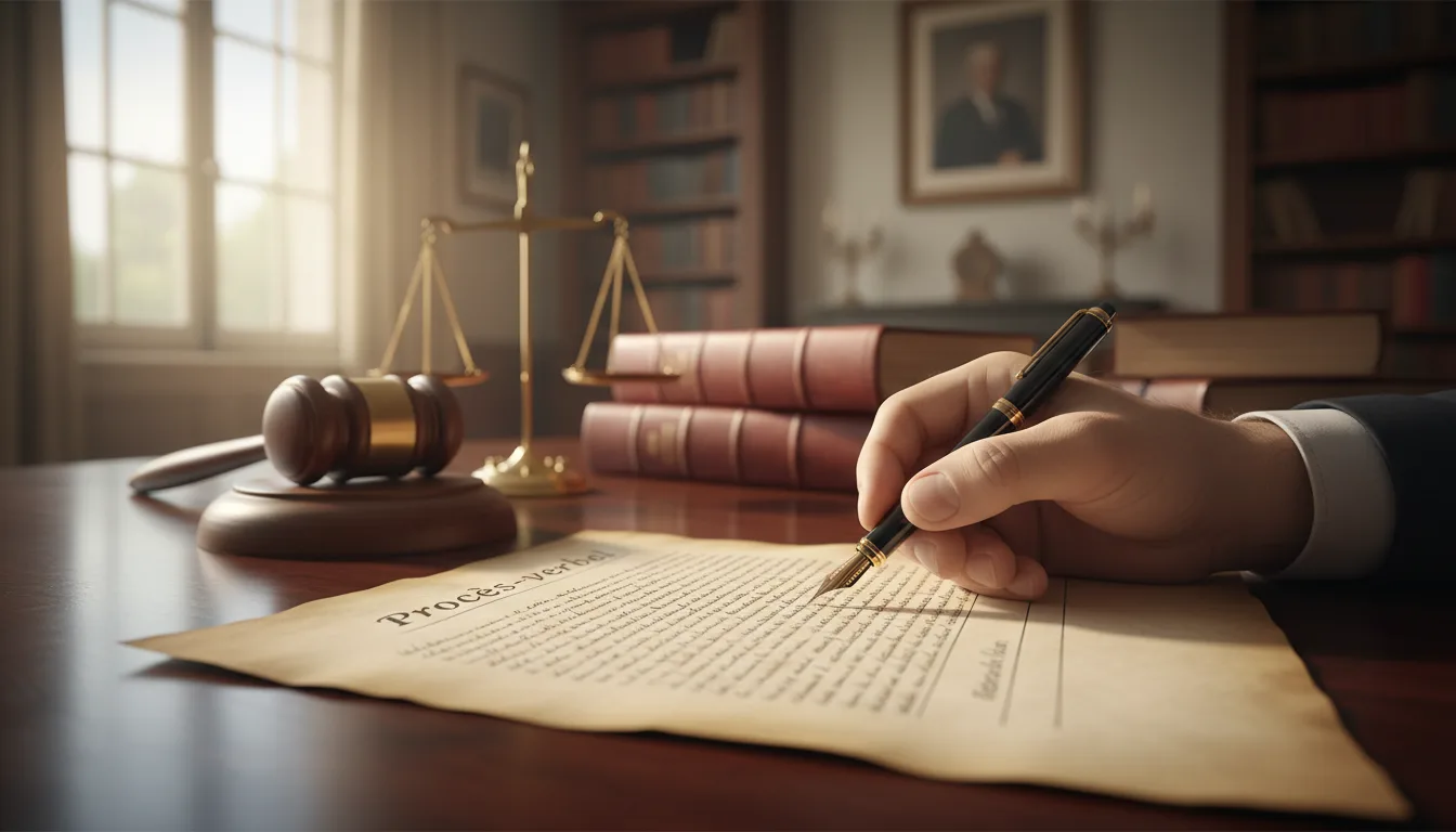 découvrez la définition du procès-verbal en droit français et ses enjeux juridiques essentiels pour garantir la validité des actes judiciaires et administratifs.